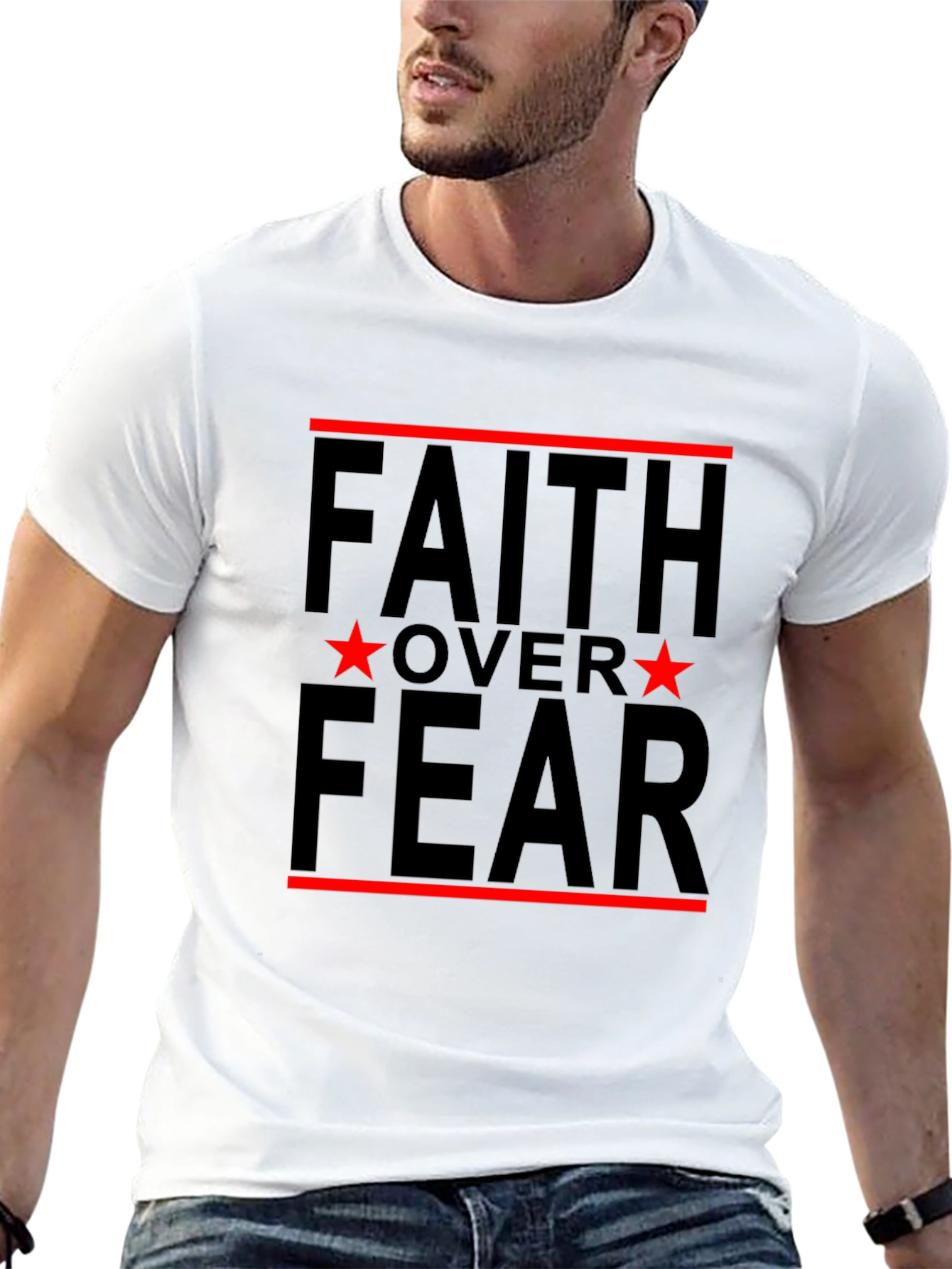 Faith Over Fear Graphic Tee - Black