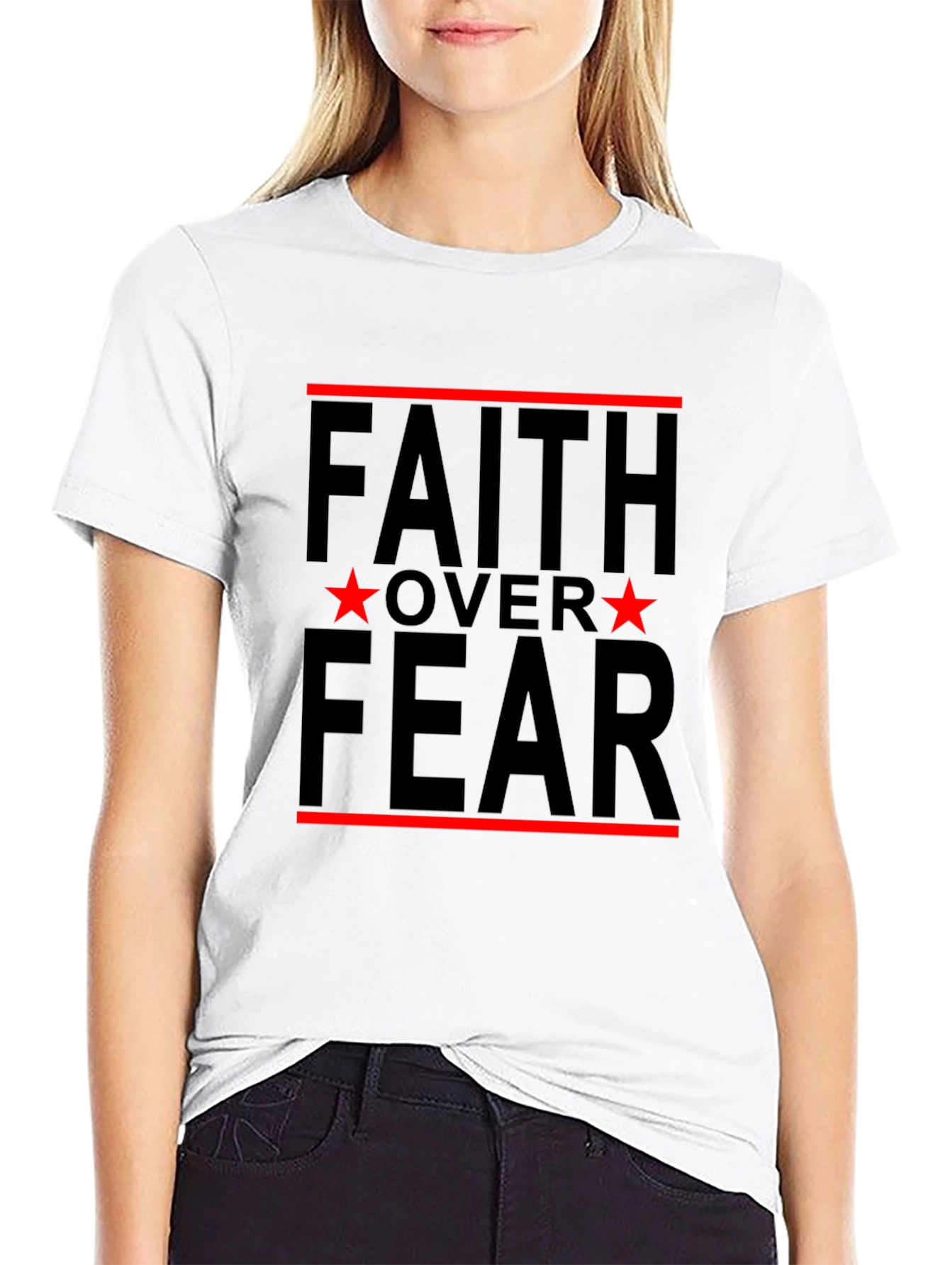 Faith Over Fear Graphic Tee - Black