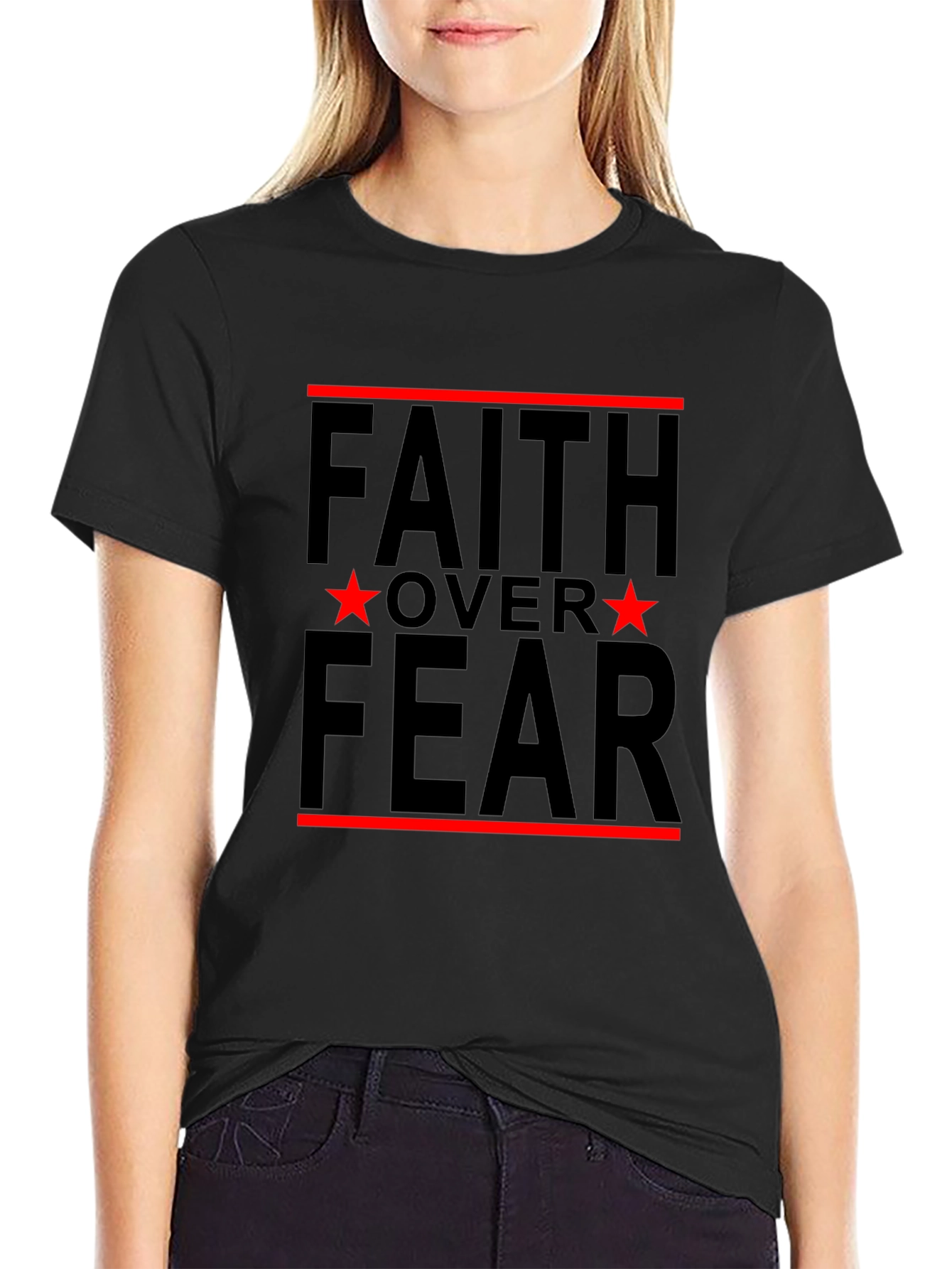 Faith Over Fear Graphic Tee - Black