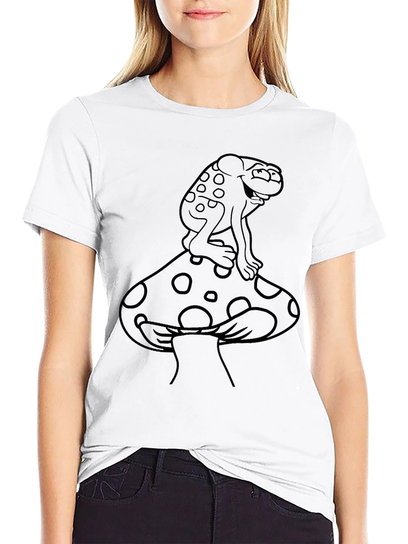 Frog on Mushroom Graphic Tee - Unisex