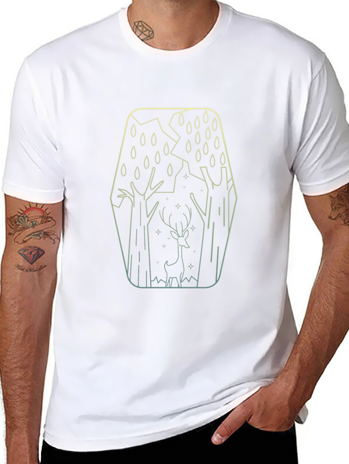 Nature Scene Graphic Tee - Rain Deer