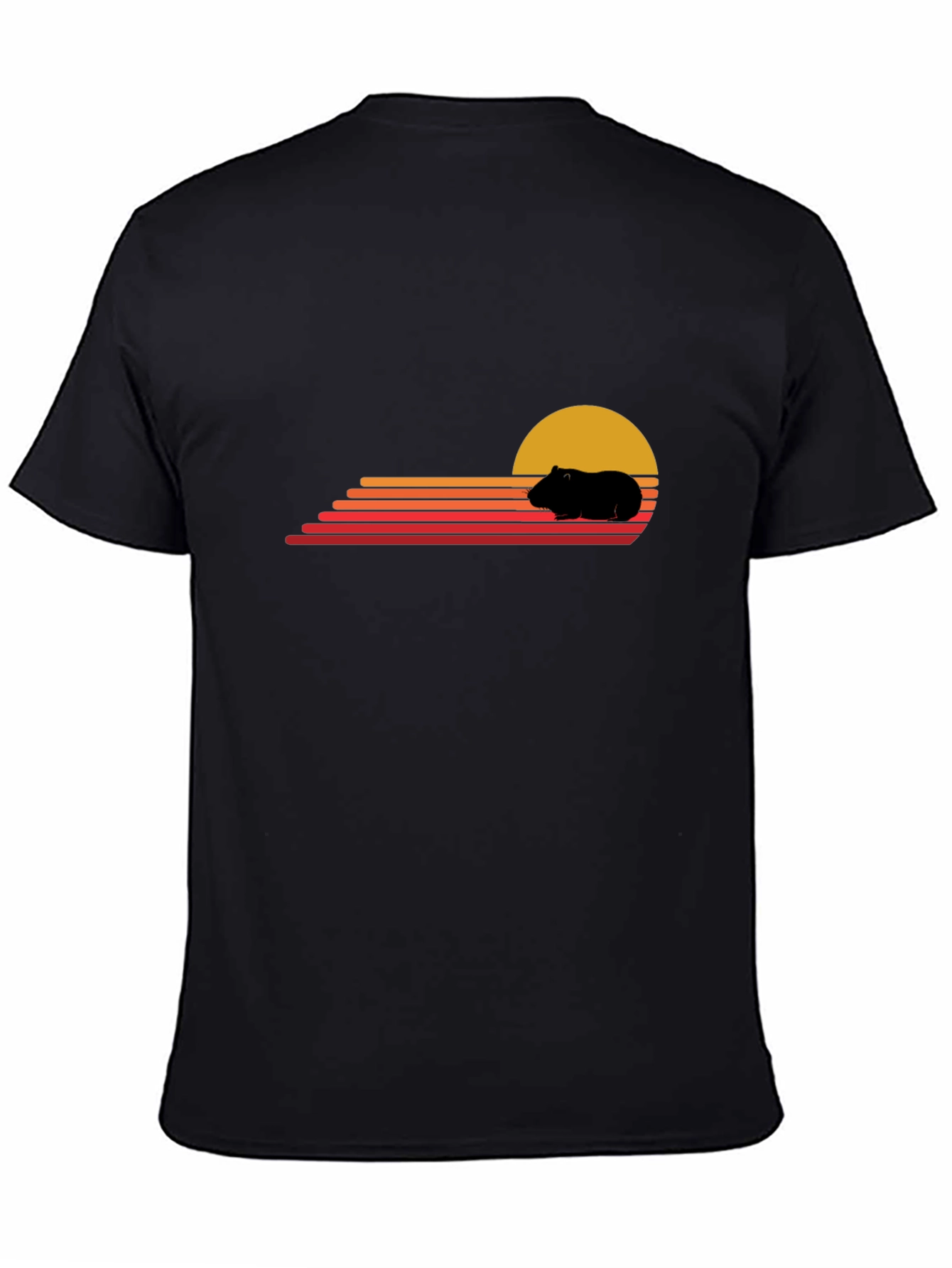 Retro Guinea Pig Sunset T-Shirt