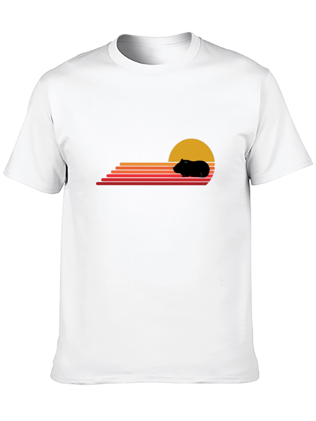 Retro Guinea Pig Sunset T-Shirt
