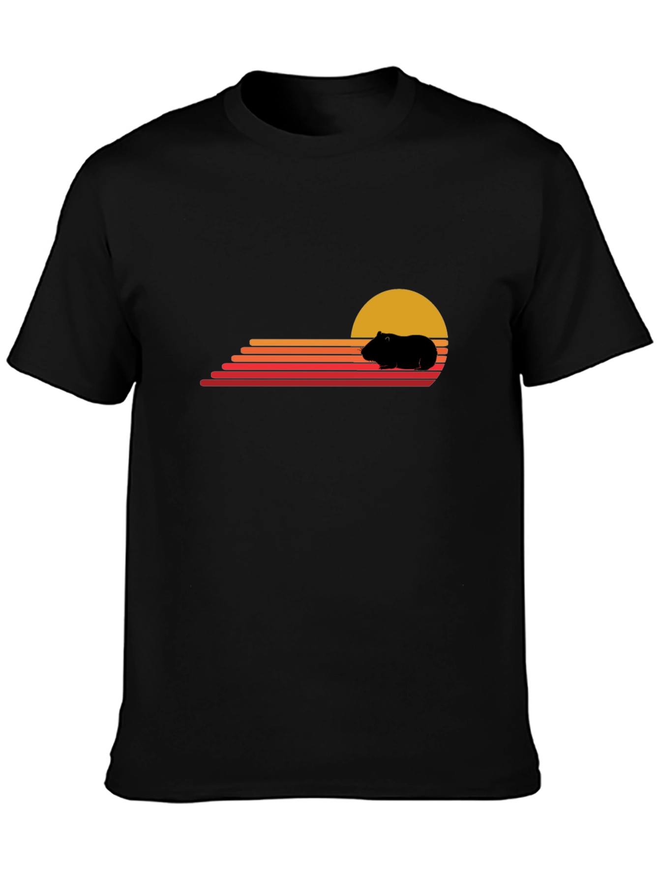 Retro Guinea Pig Sunset T-Shirt