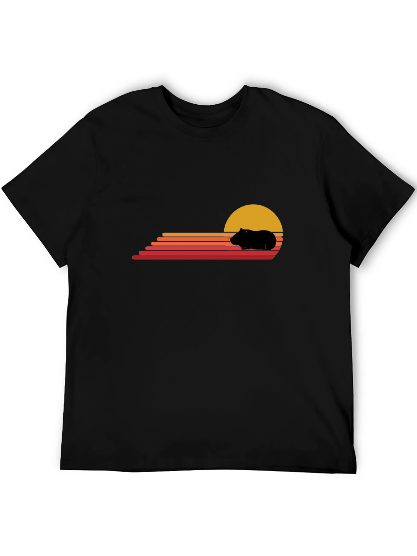 Retro Guinea Pig Sunset T-Shirt