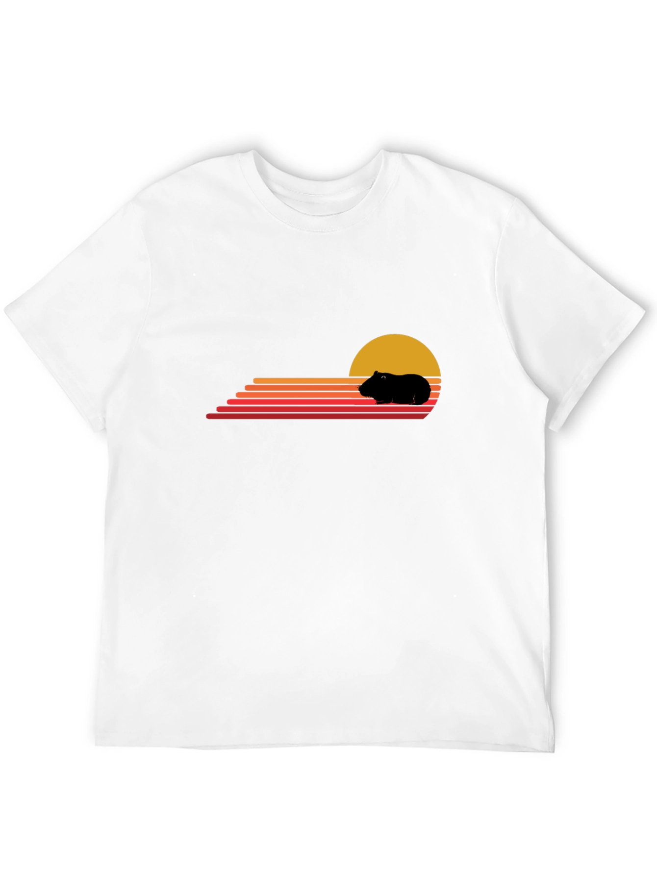 Retro Guinea Pig Sunset T-Shirt