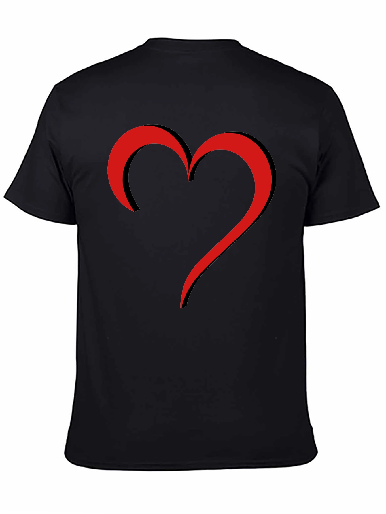 Modern Heart Graphic Black T-Shirt
