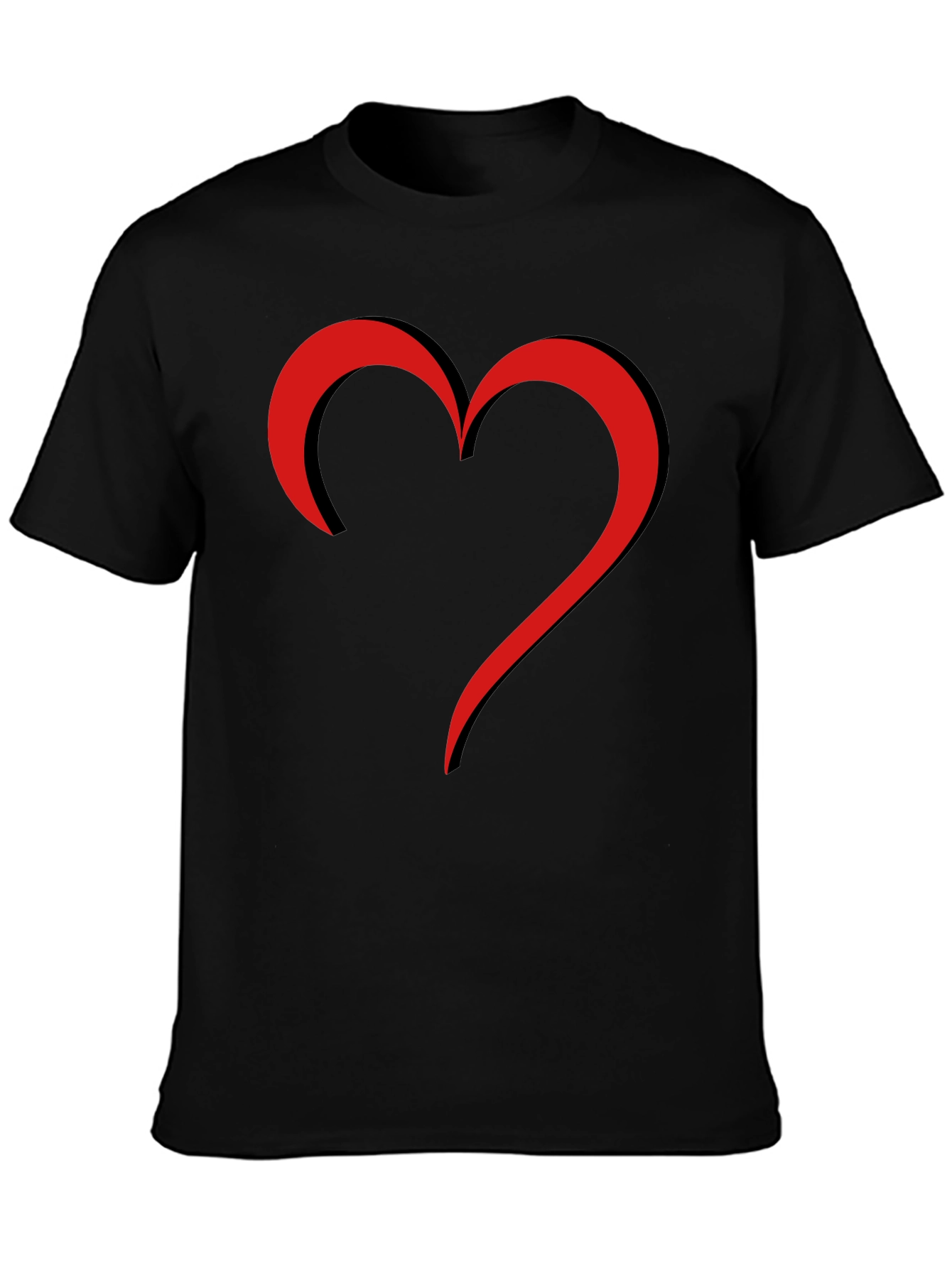Modern Heart Graphic Black T-Shirt