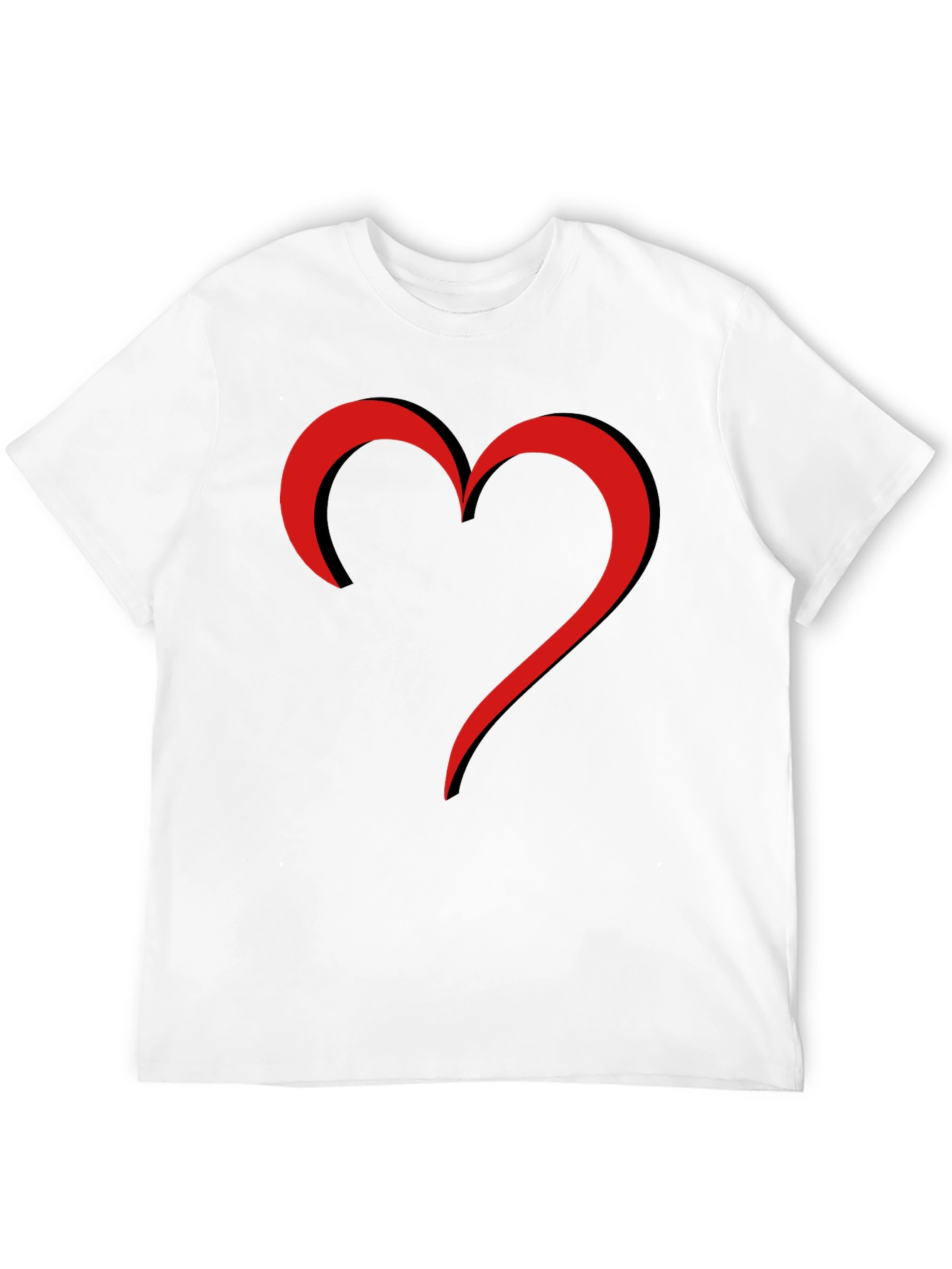 Modern Heart Graphic Black T-Shirt