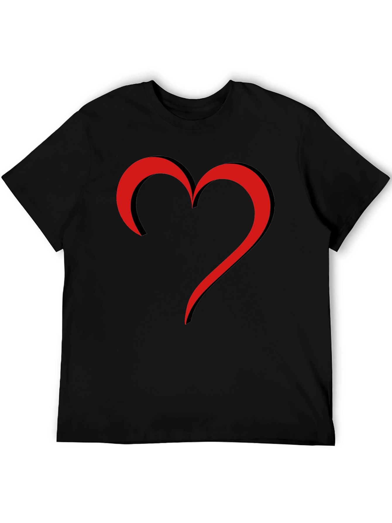 Modern Heart Graphic Black T-Shirt