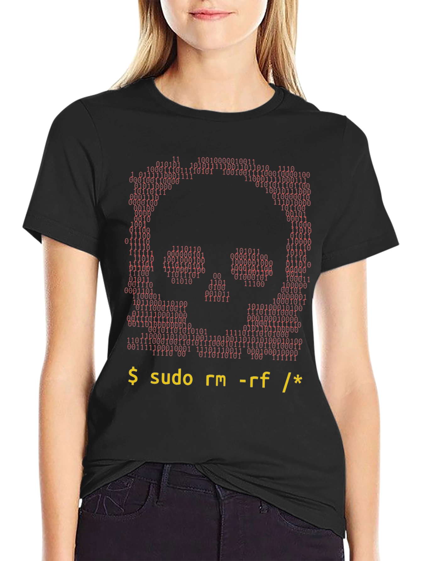 Hacker Skull T-Shirt - Command Line Design