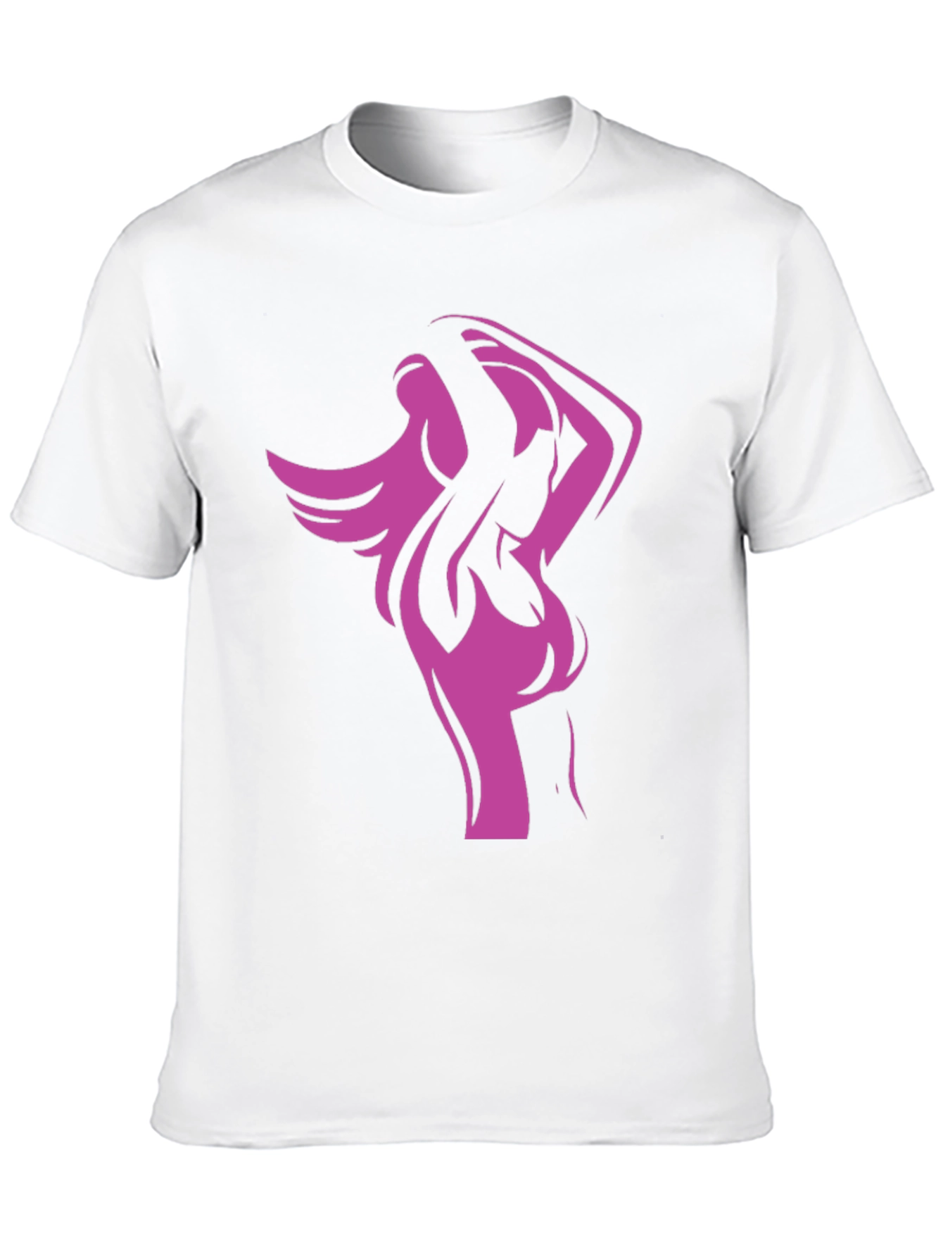 Stylish Black Tee with Modern Woman Graphic