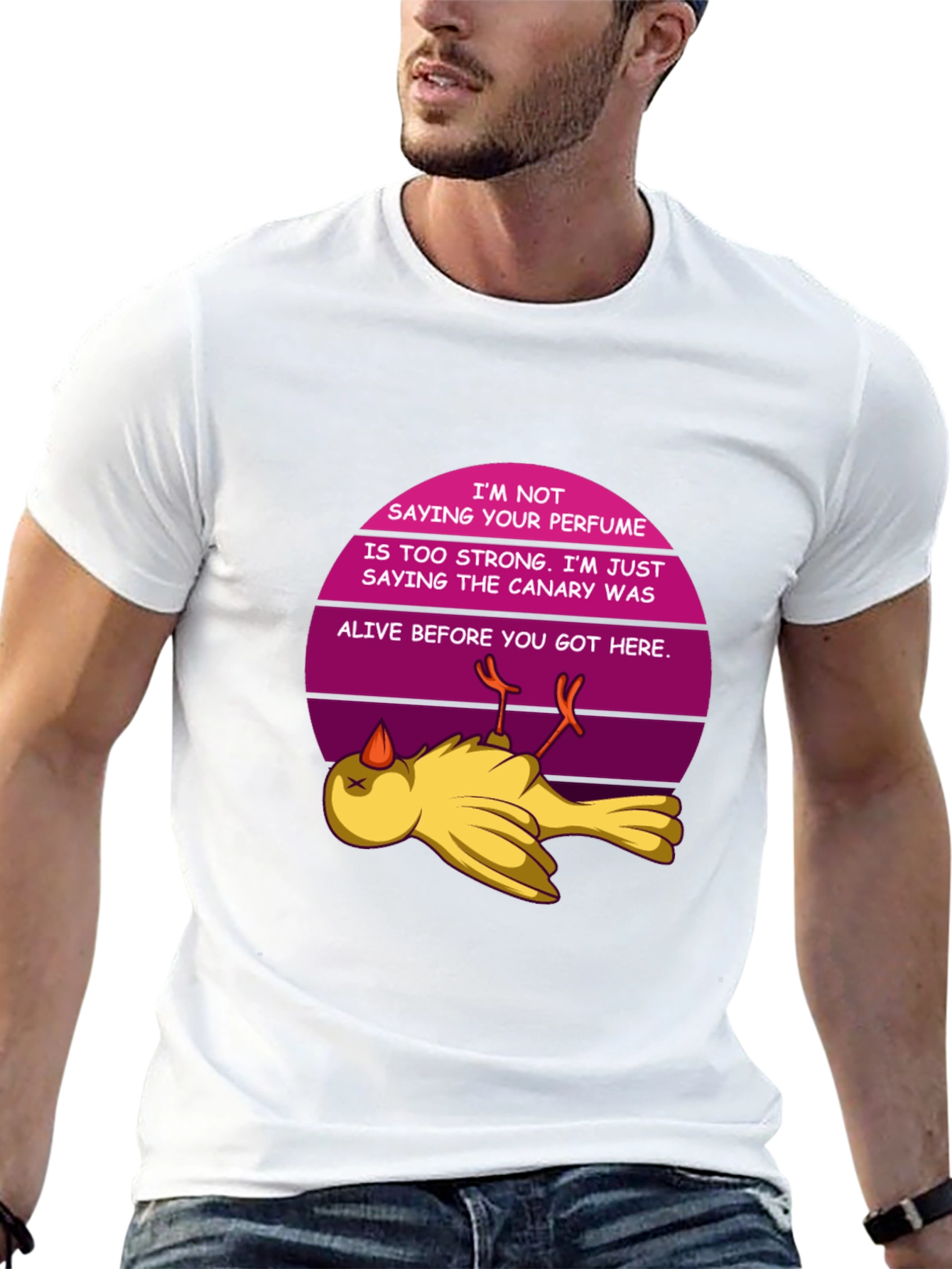 Funny Perfume T-Shirt Dead Canary Novelty Tee