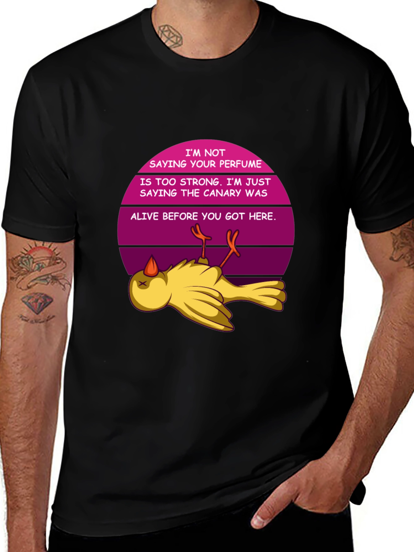 Funny Perfume T-Shirt Dead Canary Novelty Tee