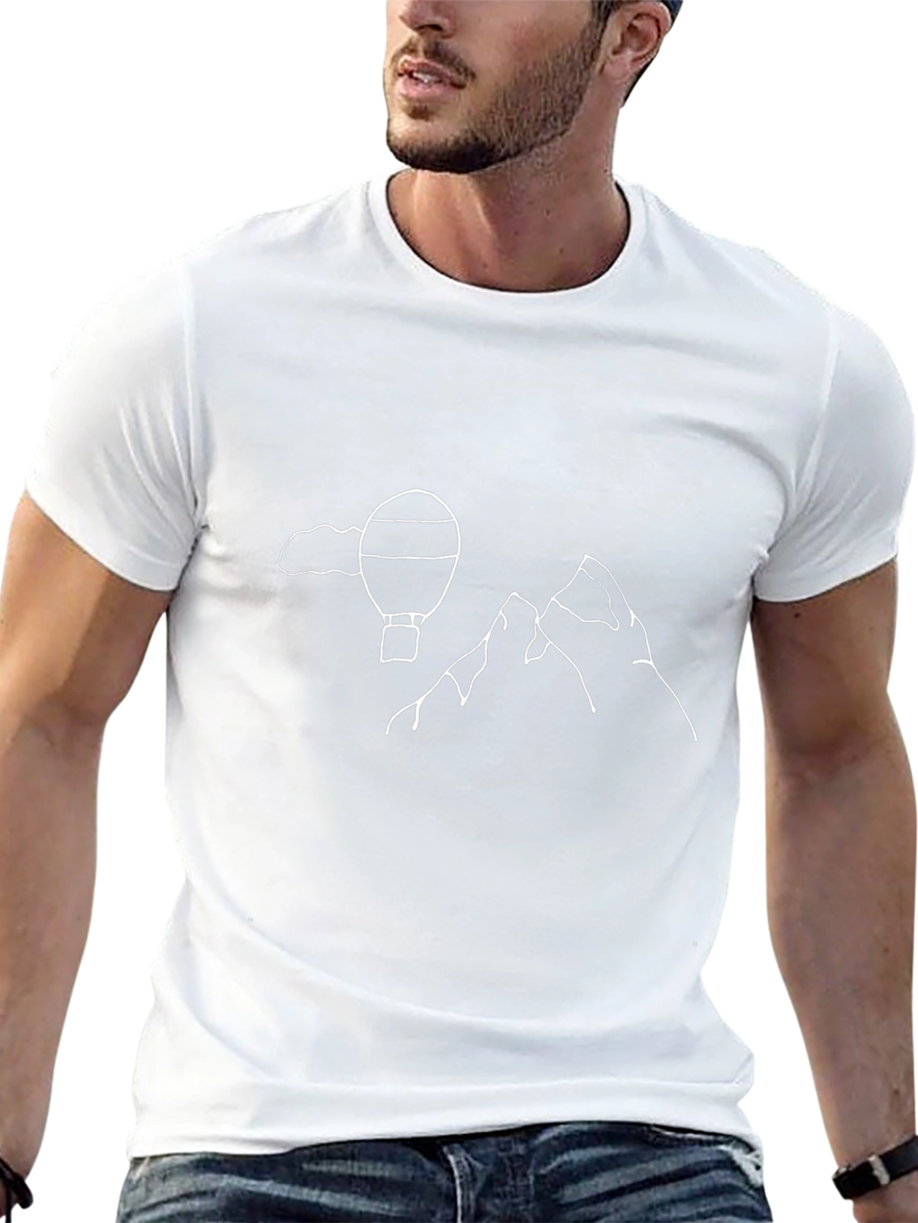 Mountain Balloon T-Shirt - Black Casual