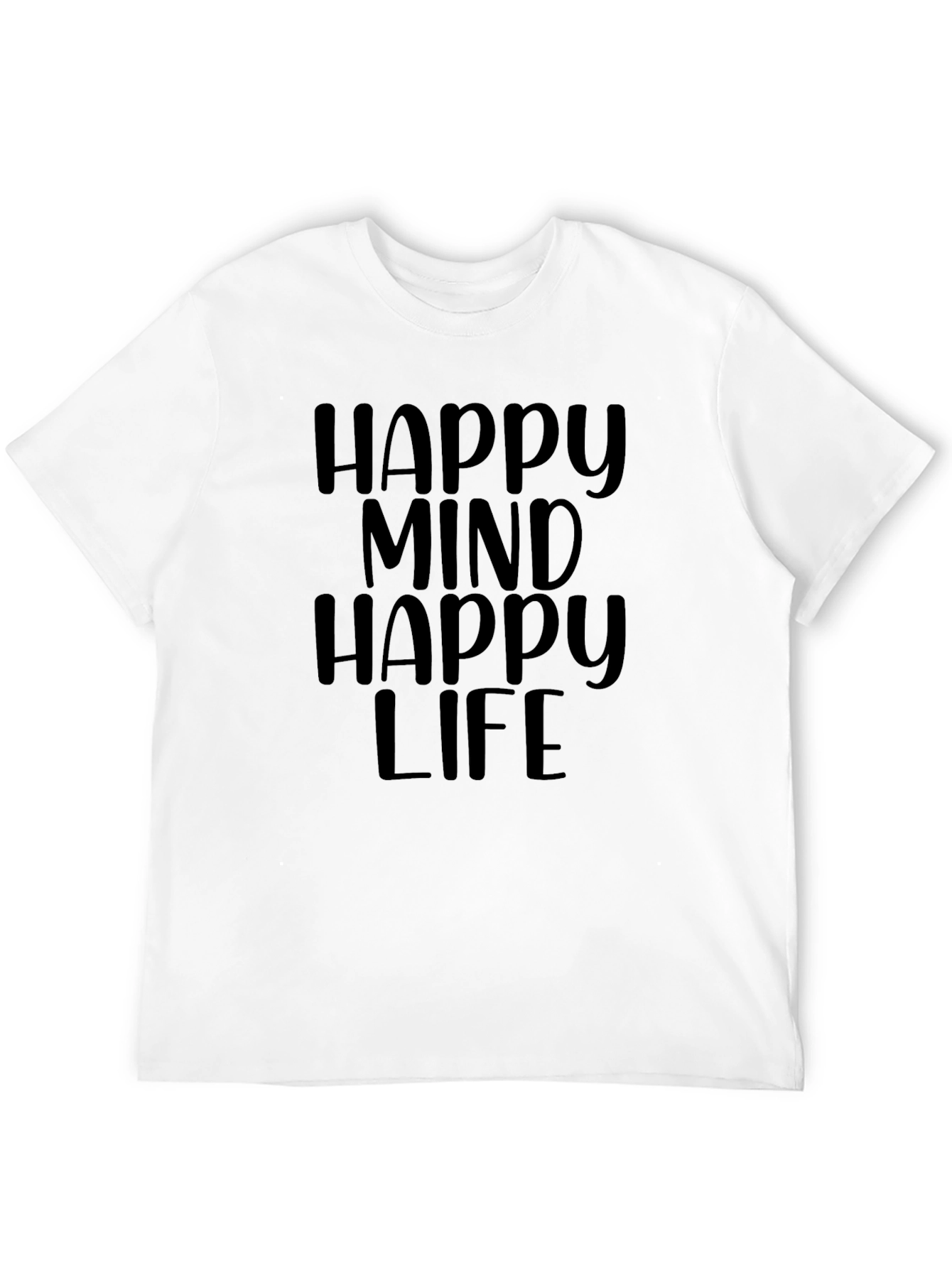 Happy Mind Happy Life Black Graphic Tee