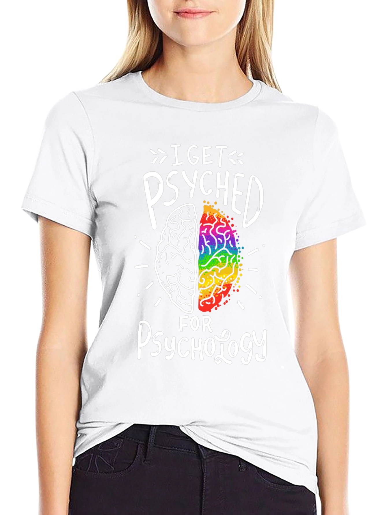 I Get Psyched for Psychology T-Shirt Brain Tee