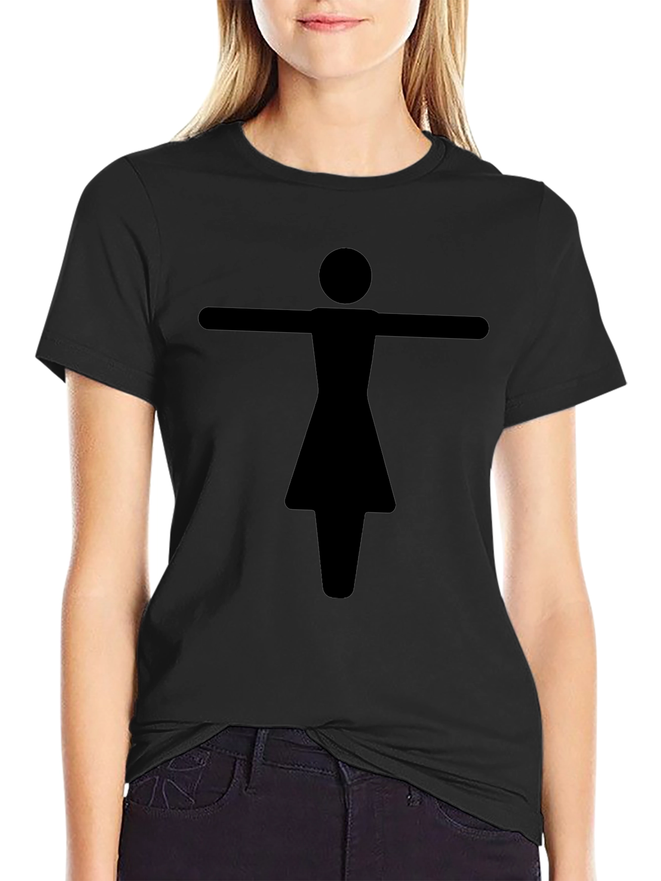 Abstract Figure Graphic Tee - Unisex Black T-Shirt
