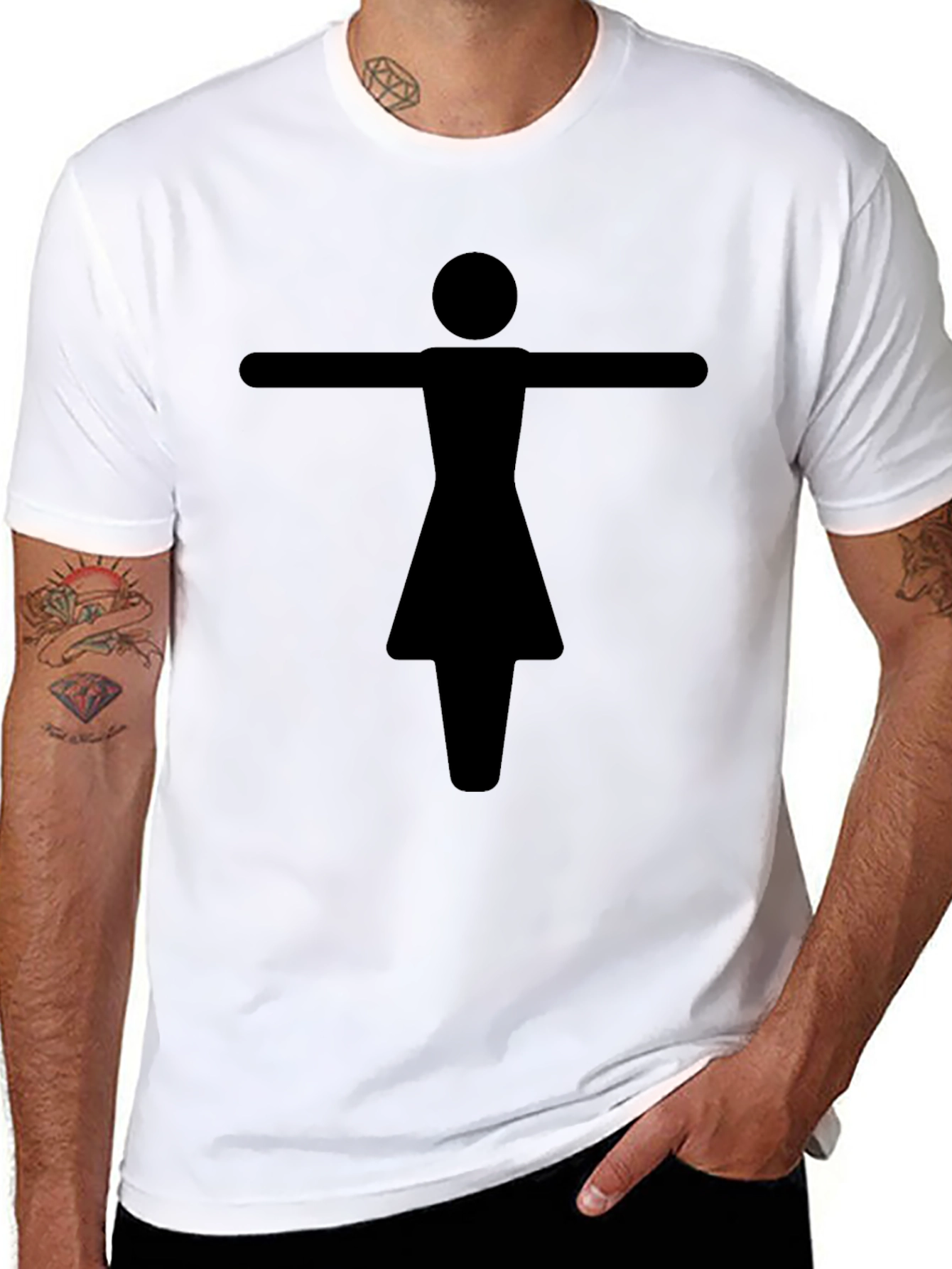 Abstract Figure Graphic Tee - Unisex Black T-Shirt