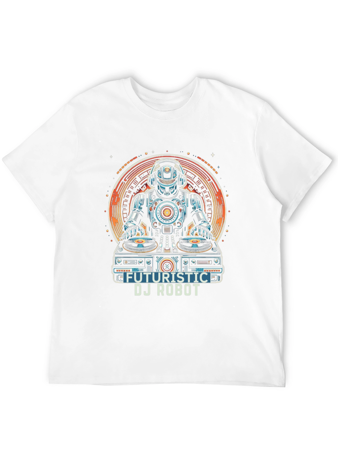 Futuristic DJ Robot Graphic T-Shirt