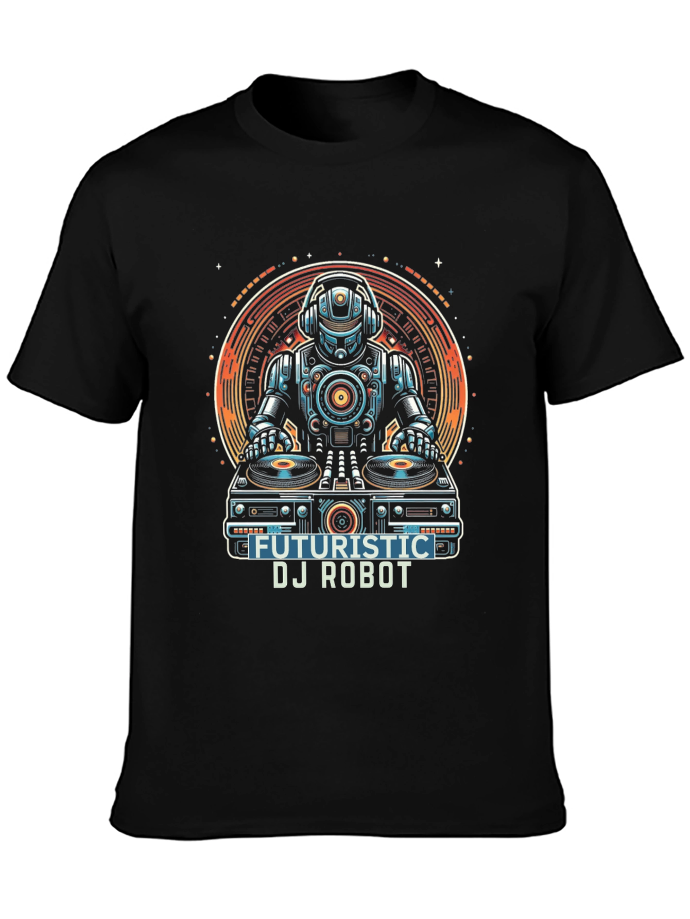 Futuristic DJ Robot Graphic T-Shirt