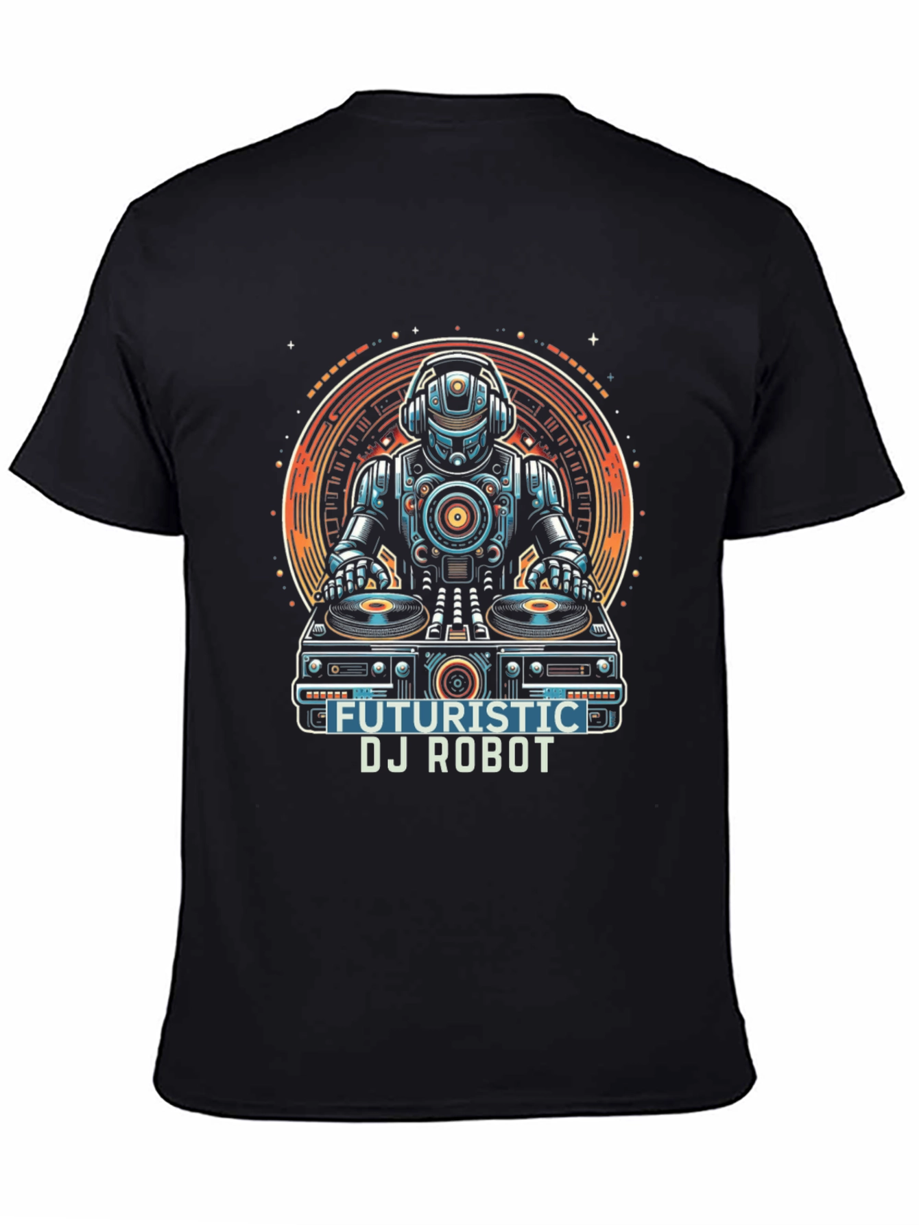 Futuristic DJ Robot Graphic T-Shirt