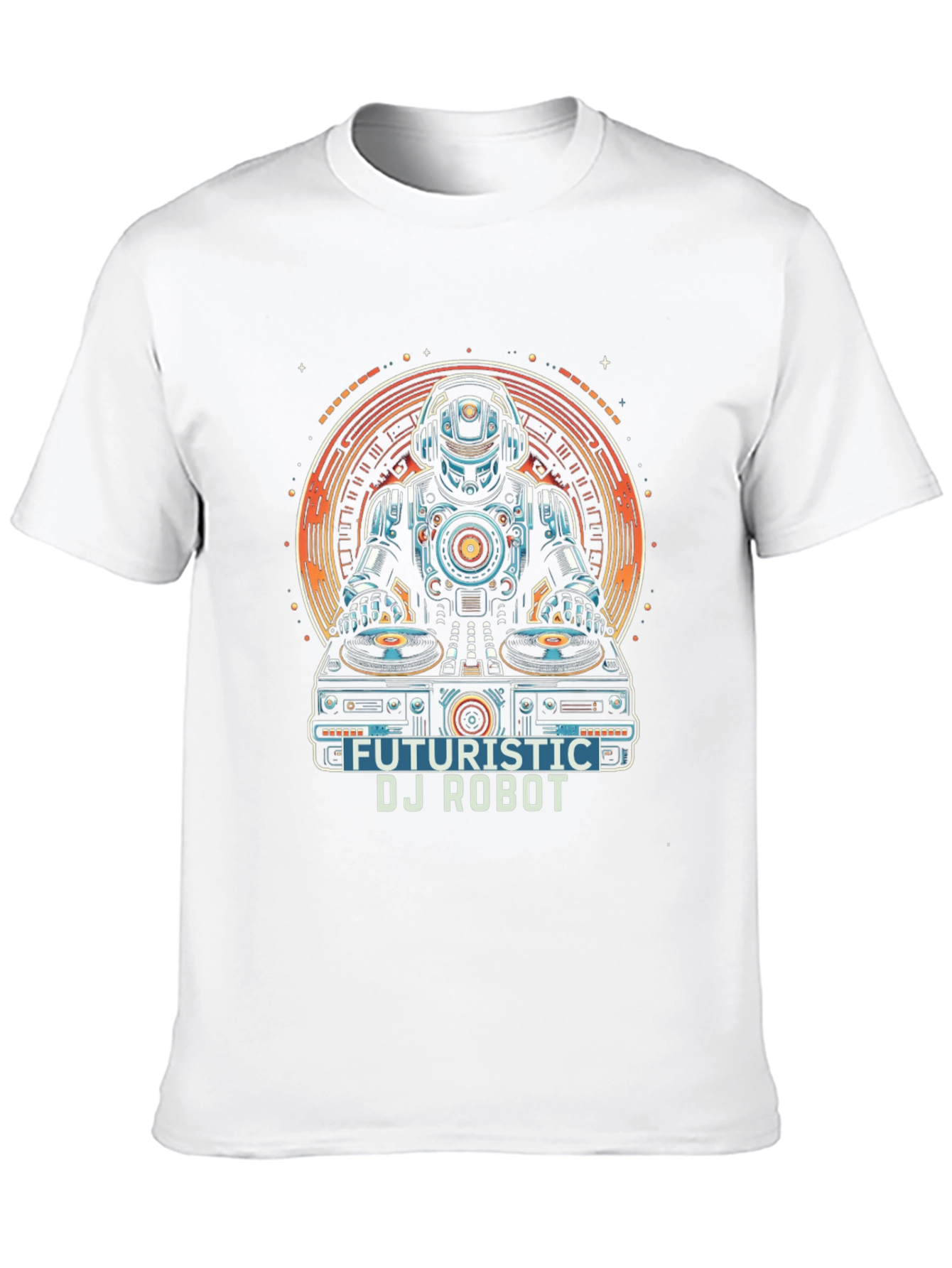 Futuristic DJ Robot Graphic T-Shirt