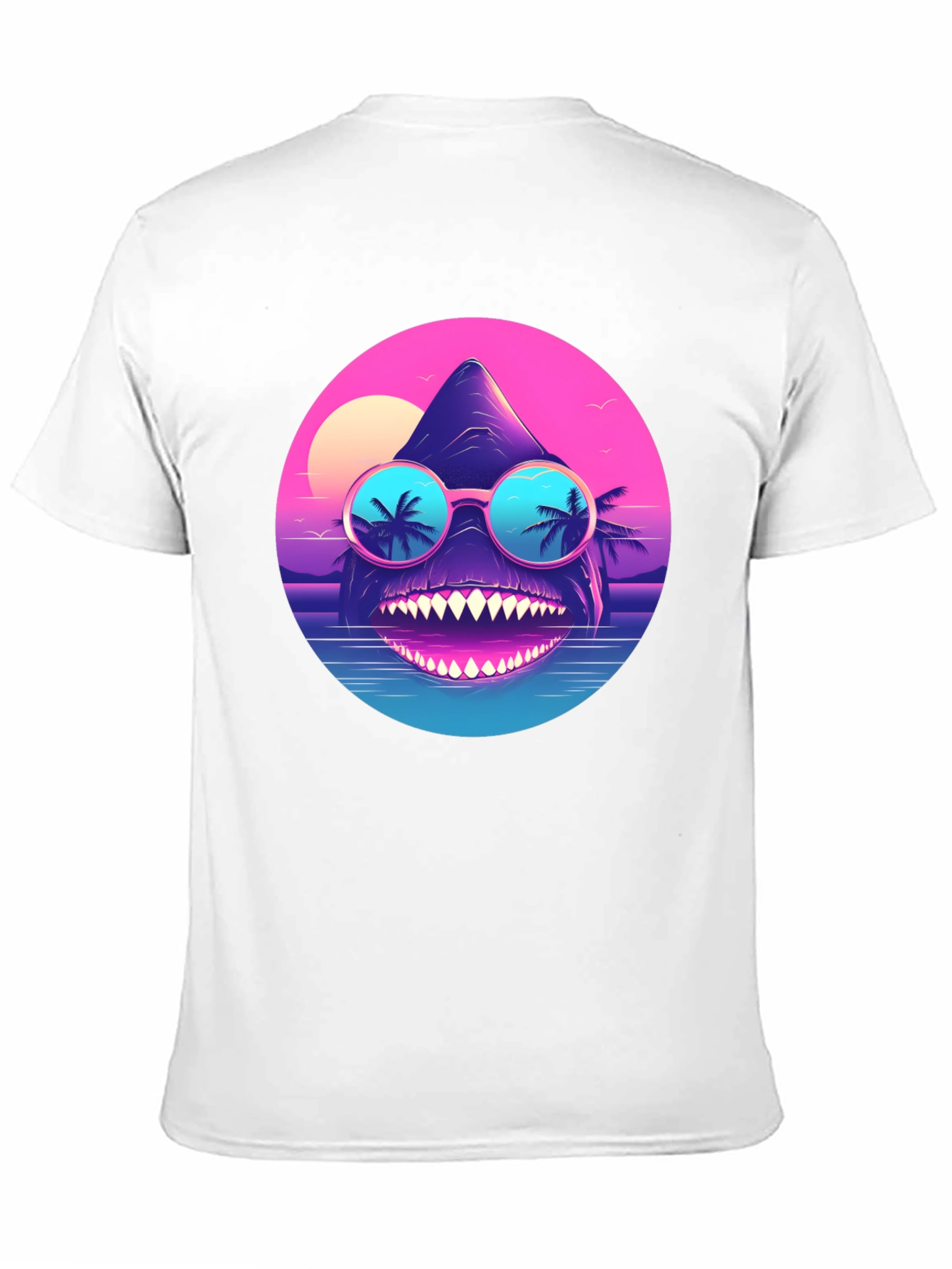Cool Retro Shark T-Shirt - Synthwave Style