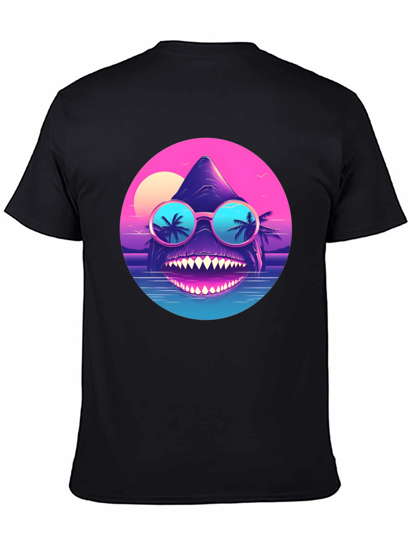 Cool Retro Shark T-Shirt - Synthwave Style