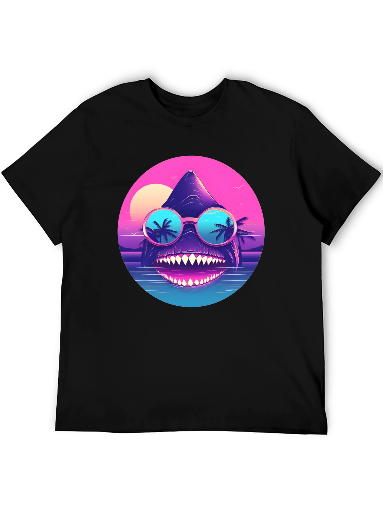Cool Retro Shark T-Shirt - Synthwave Style