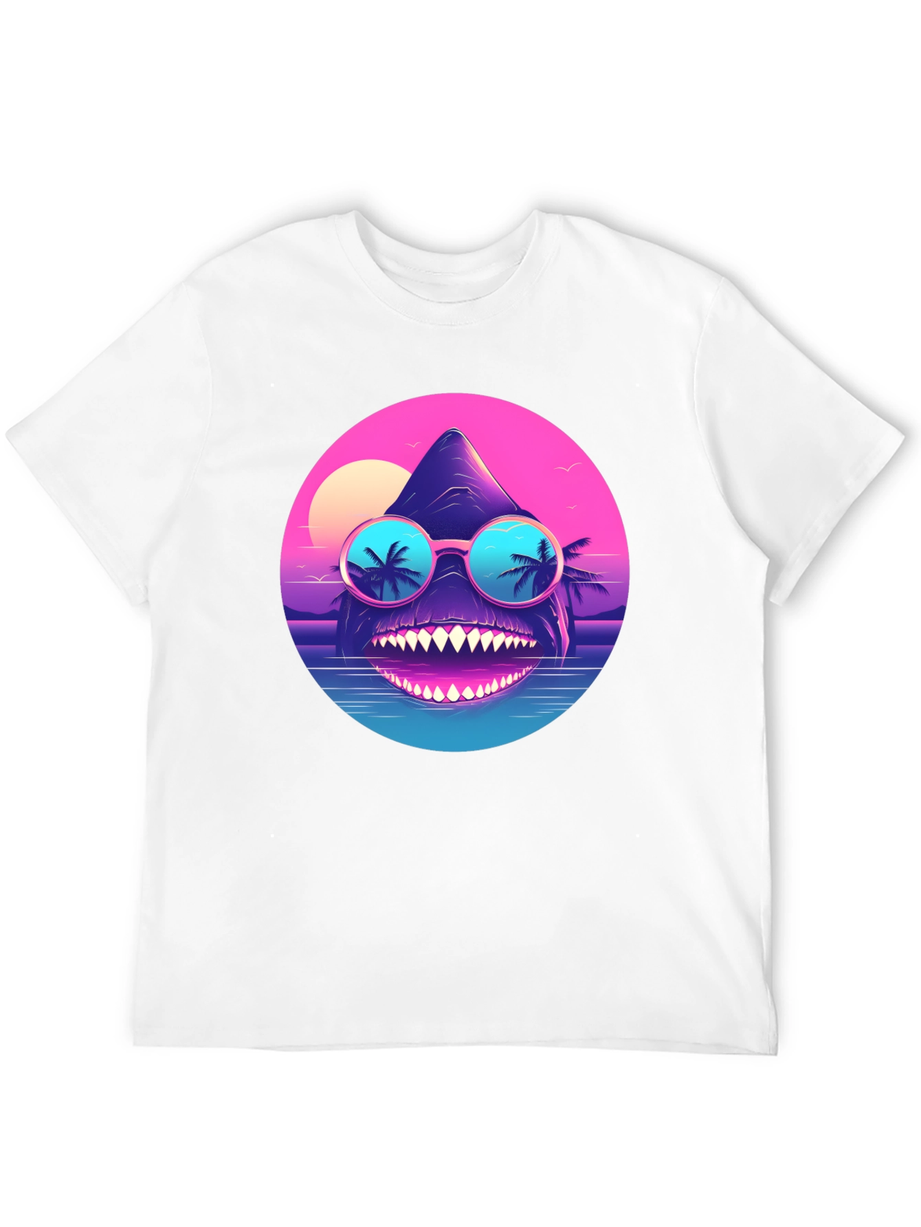 Cool Retro Shark T-Shirt - Synthwave Style