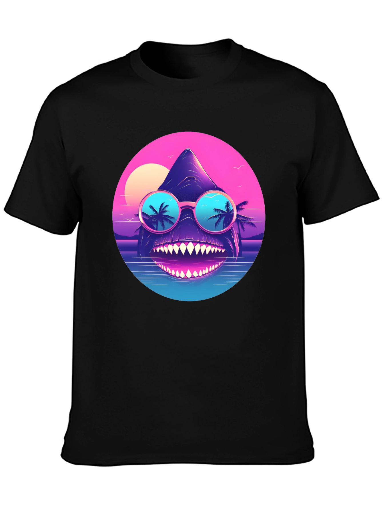 Cool Retro Shark T-Shirt - Synthwave Style