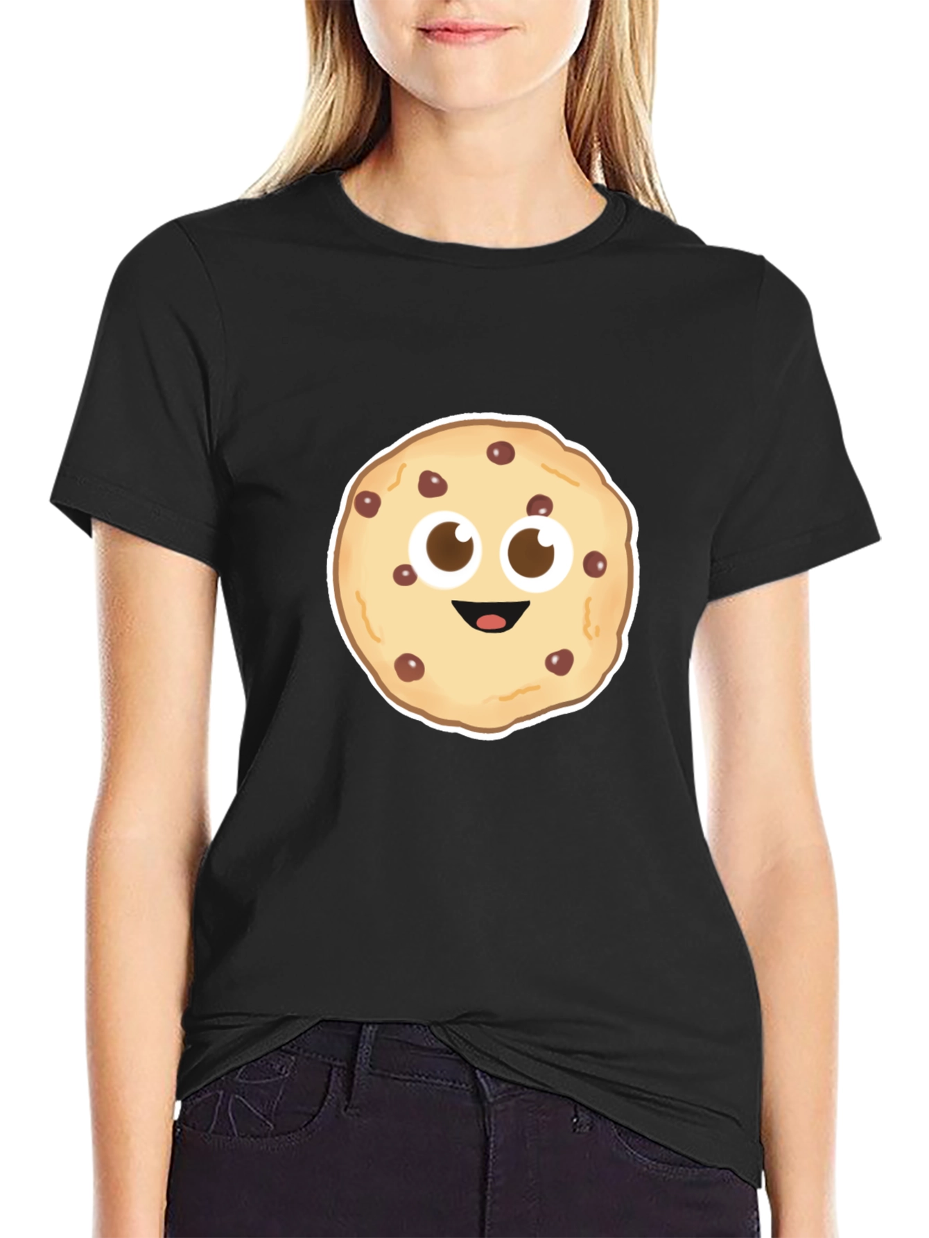 Cookie Face Black T-Shirt