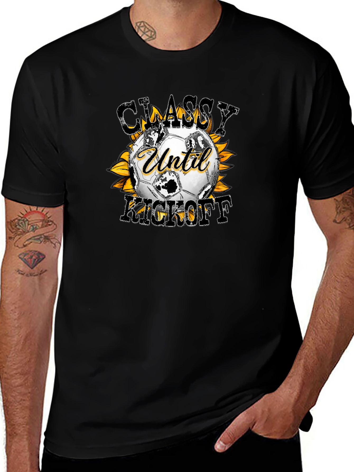 Classy Until Kickoff Soccer Graphic Tee