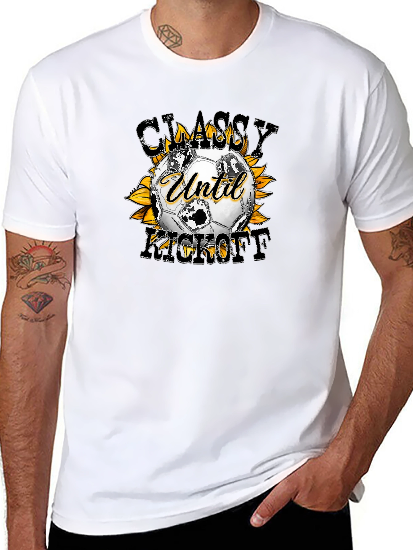 Classy Until Kickoff Soccer Graphic Tee