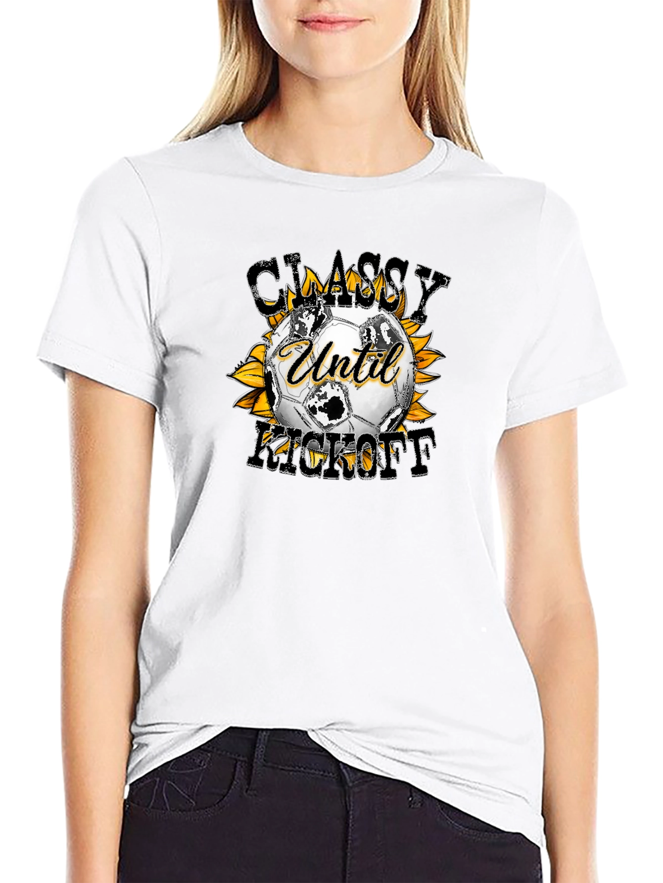 Classy Until Kickoff Soccer Graphic Tee