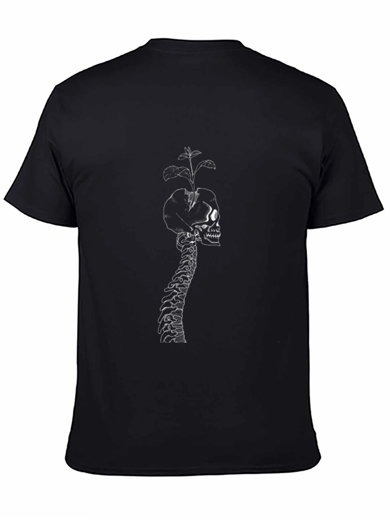 Skull & Spine Graphic Tee - Black
