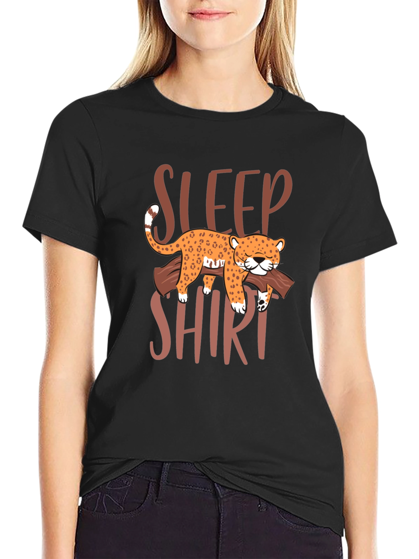 Sleep Shirt Leopard Graphic Tee