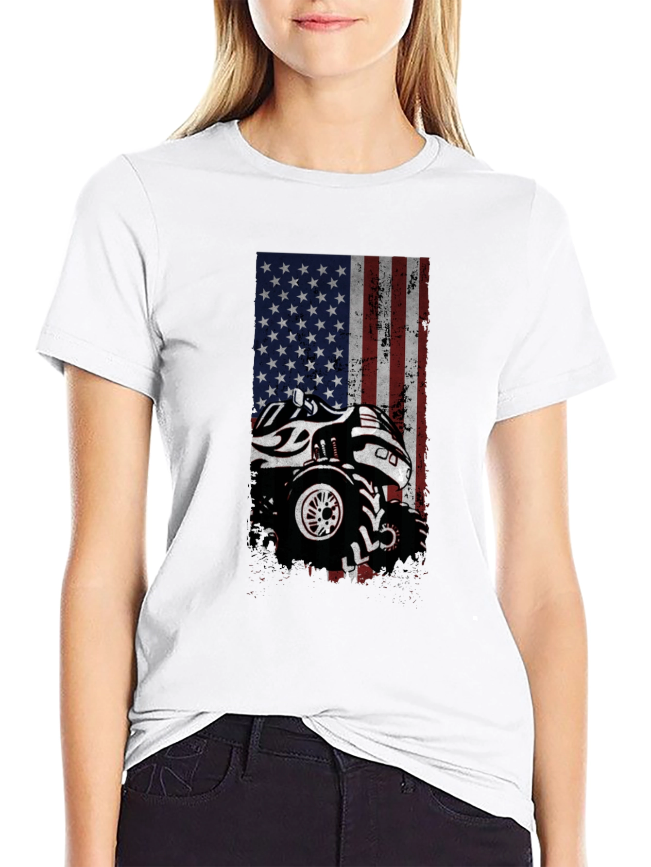 American Flag Monster Truck Graphic Tee