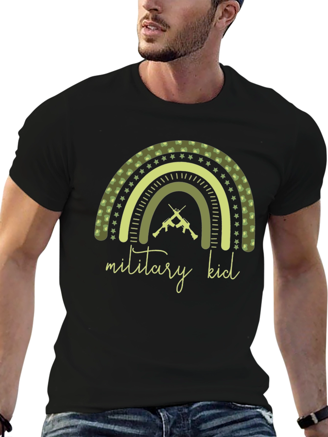 Military Kid Rainbow Graphic Tee