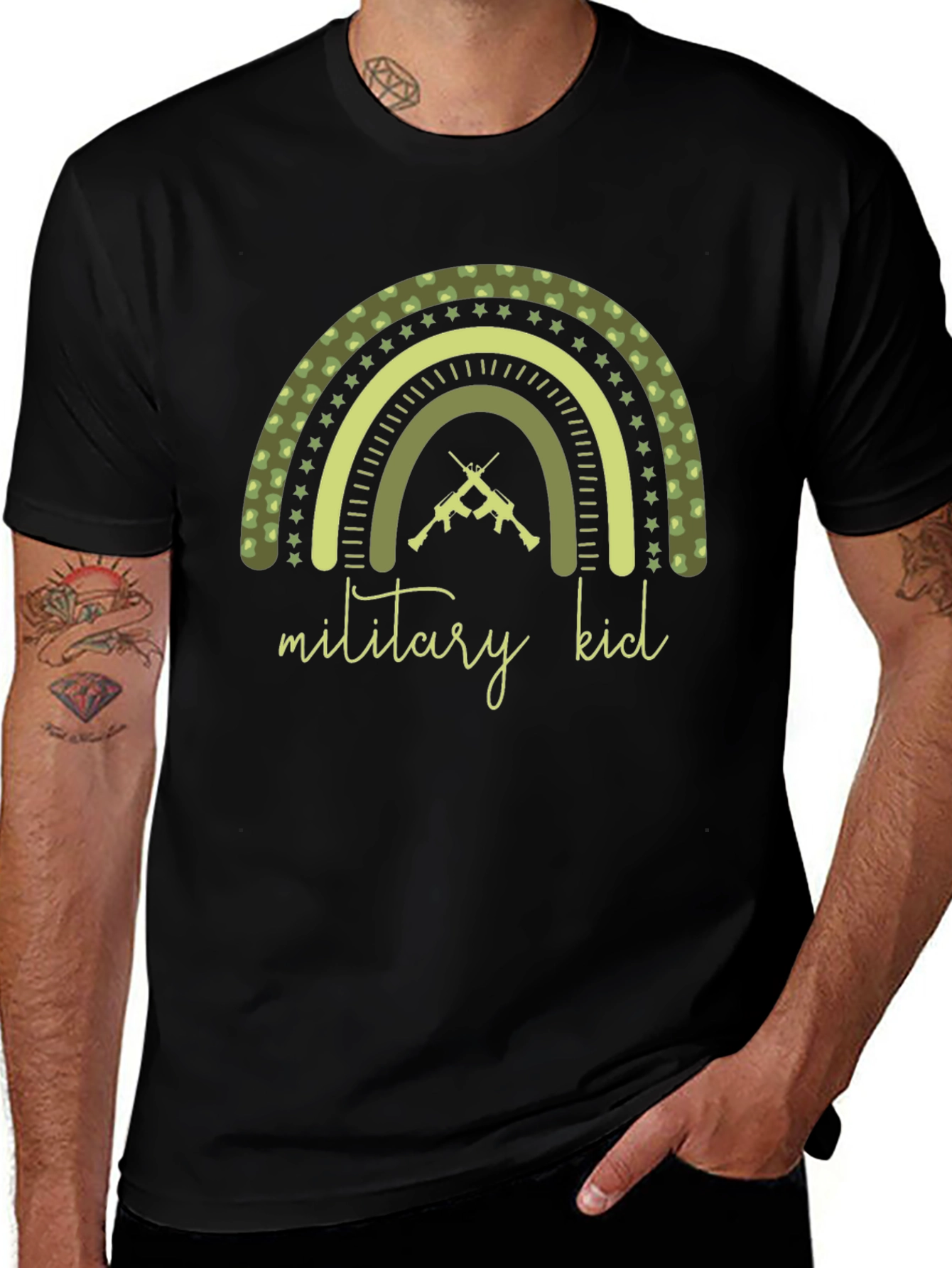 Military Kid Rainbow Graphic Tee