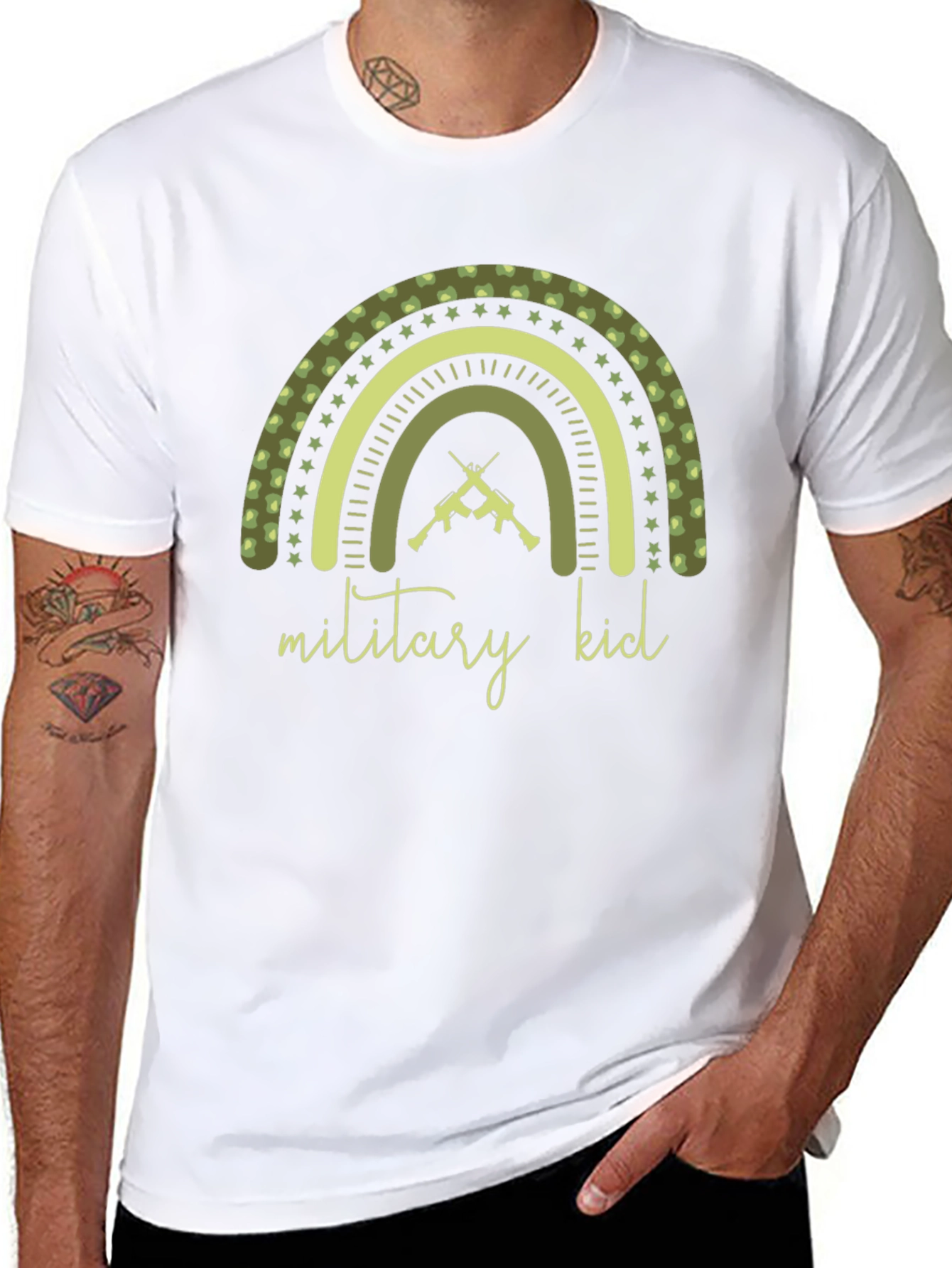 Military Kid Rainbow Graphic Tee