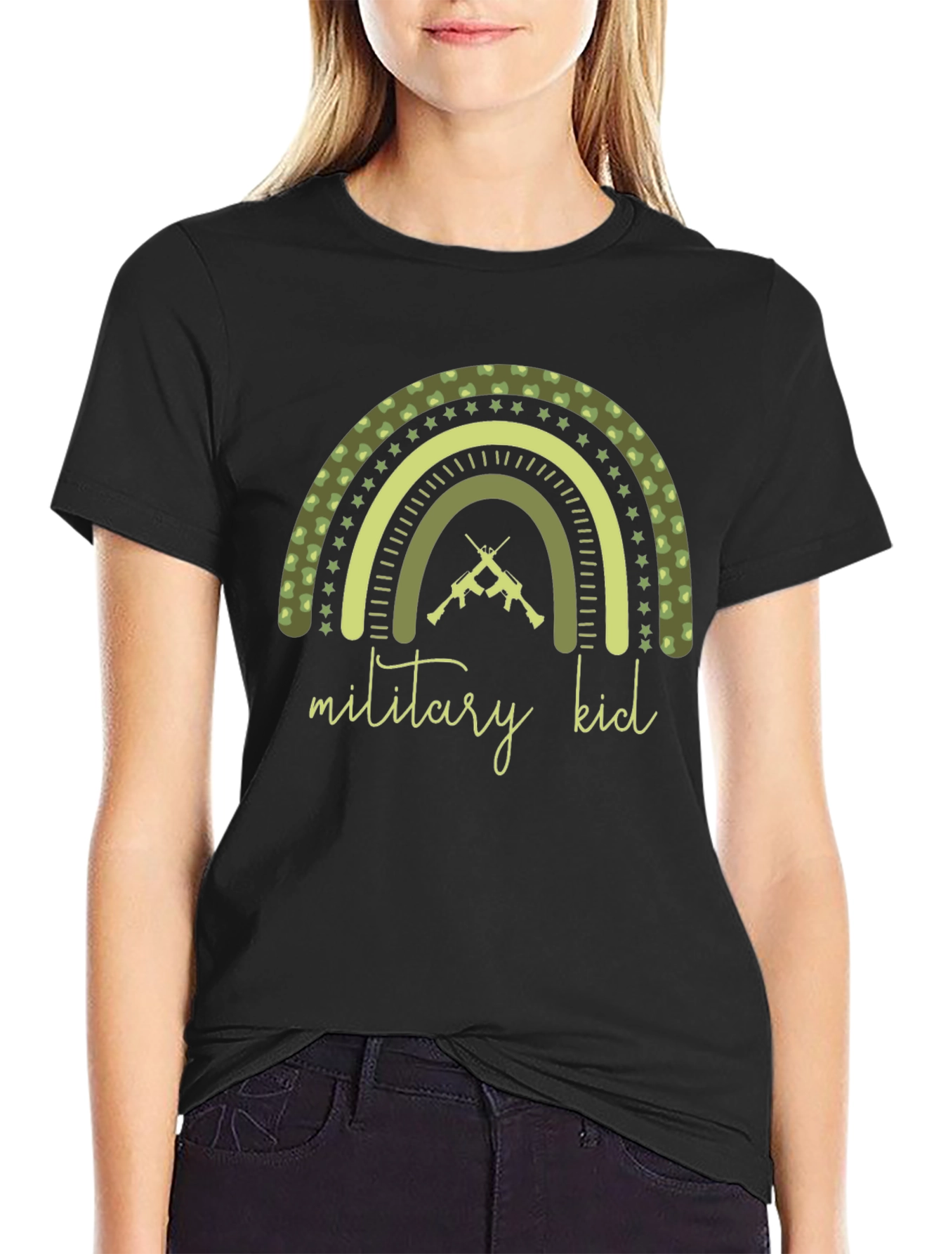 Military Kid Rainbow Graphic Tee