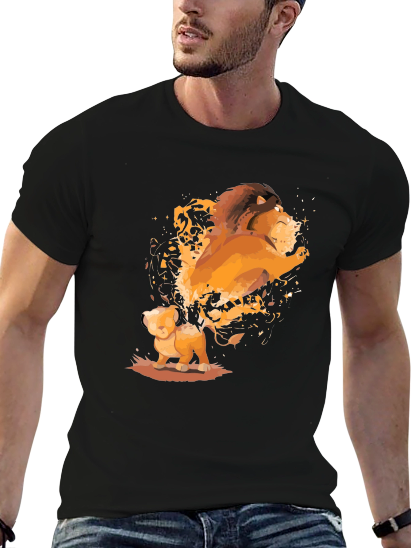 Lion King Simba Graphic Black T-Shirt