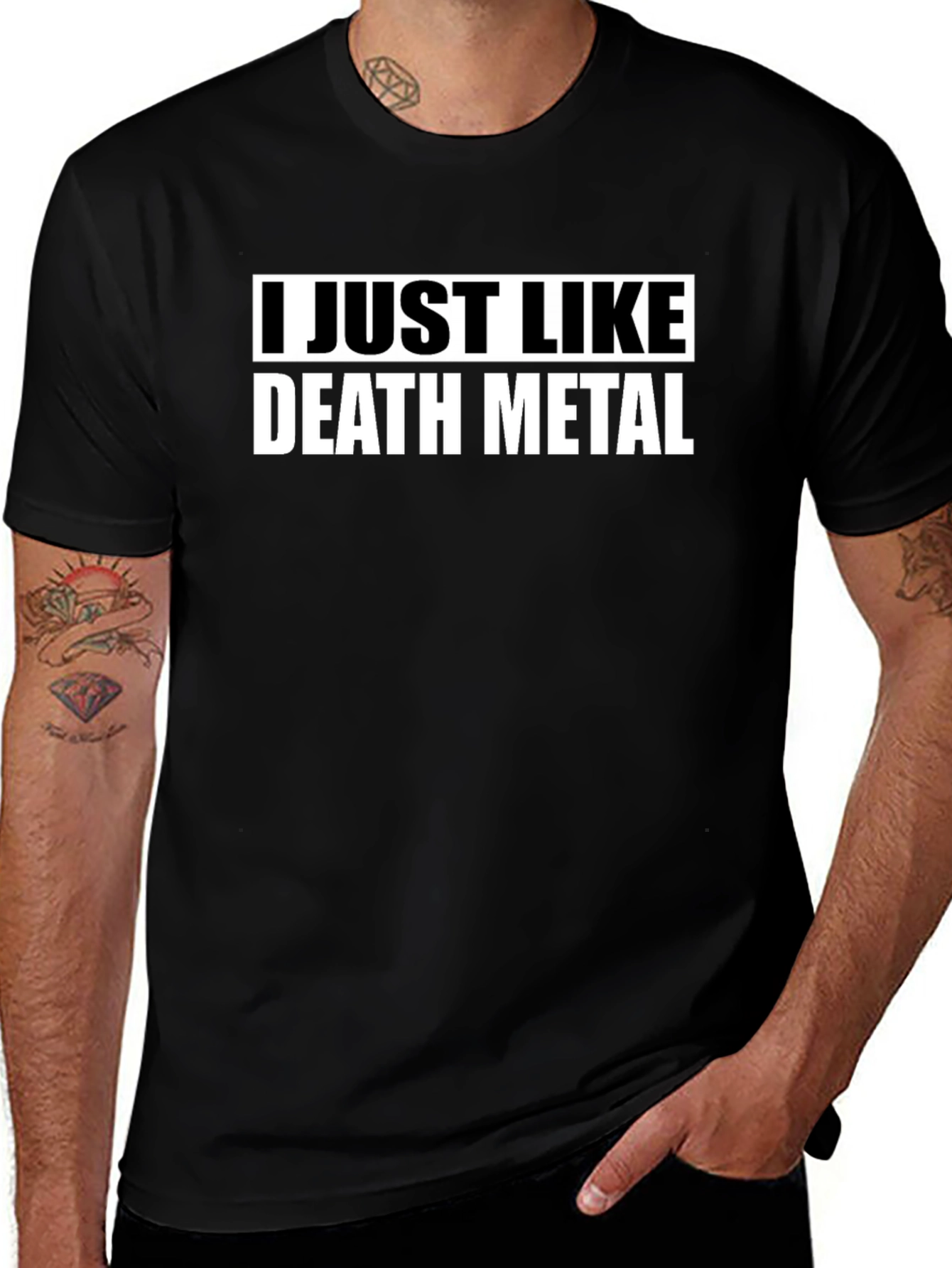 I Just Like Death Metal Black T-Shirt