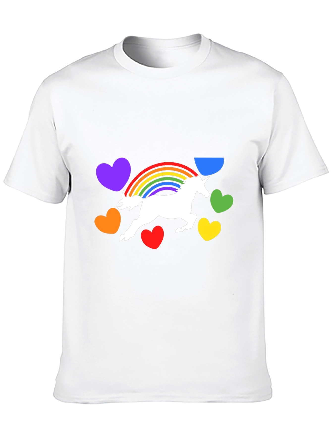 Unicorn Rainbow Heart Graphic Black T-Shirt