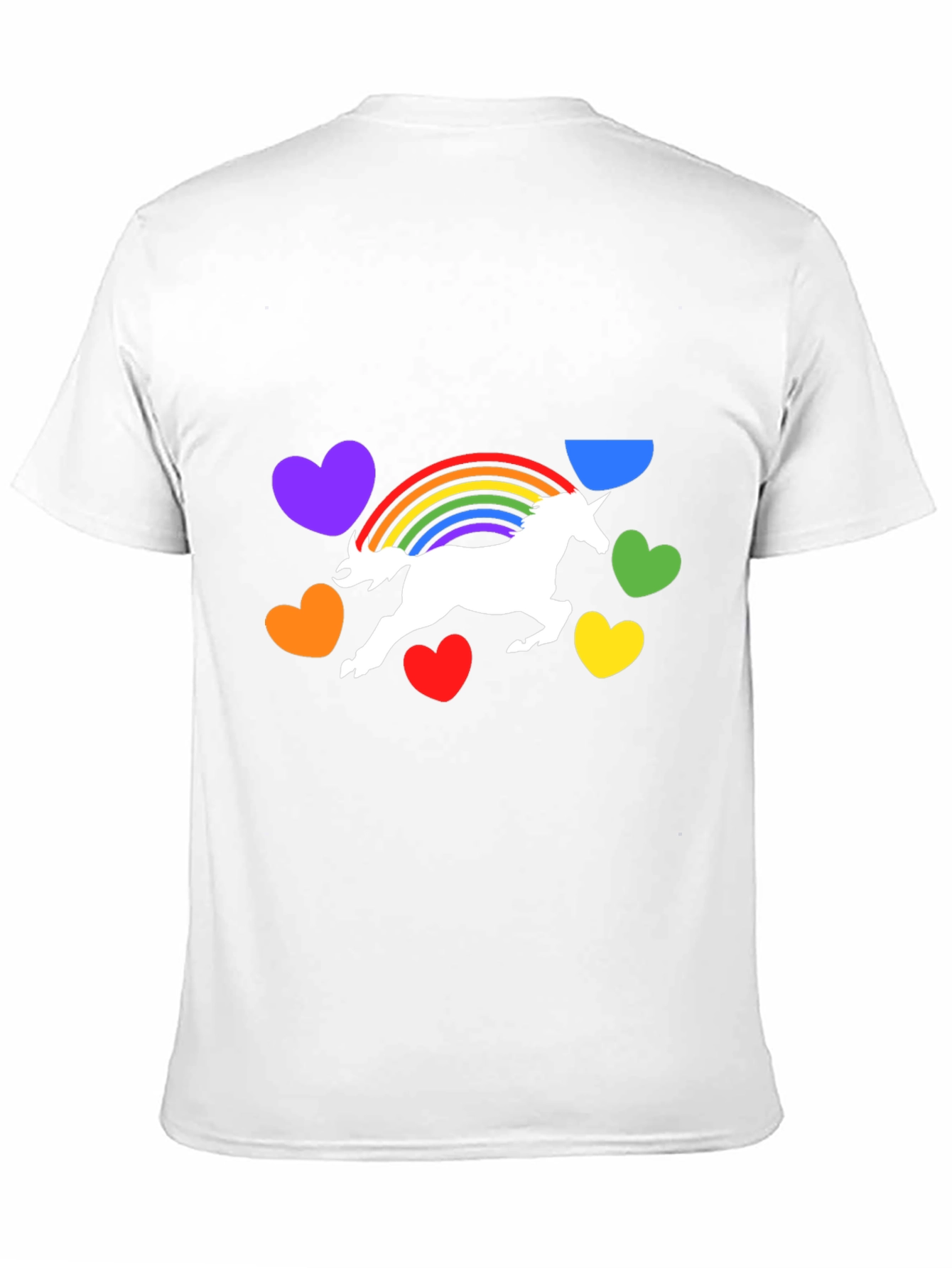 Unicorn Rainbow Heart Graphic Black T-Shirt