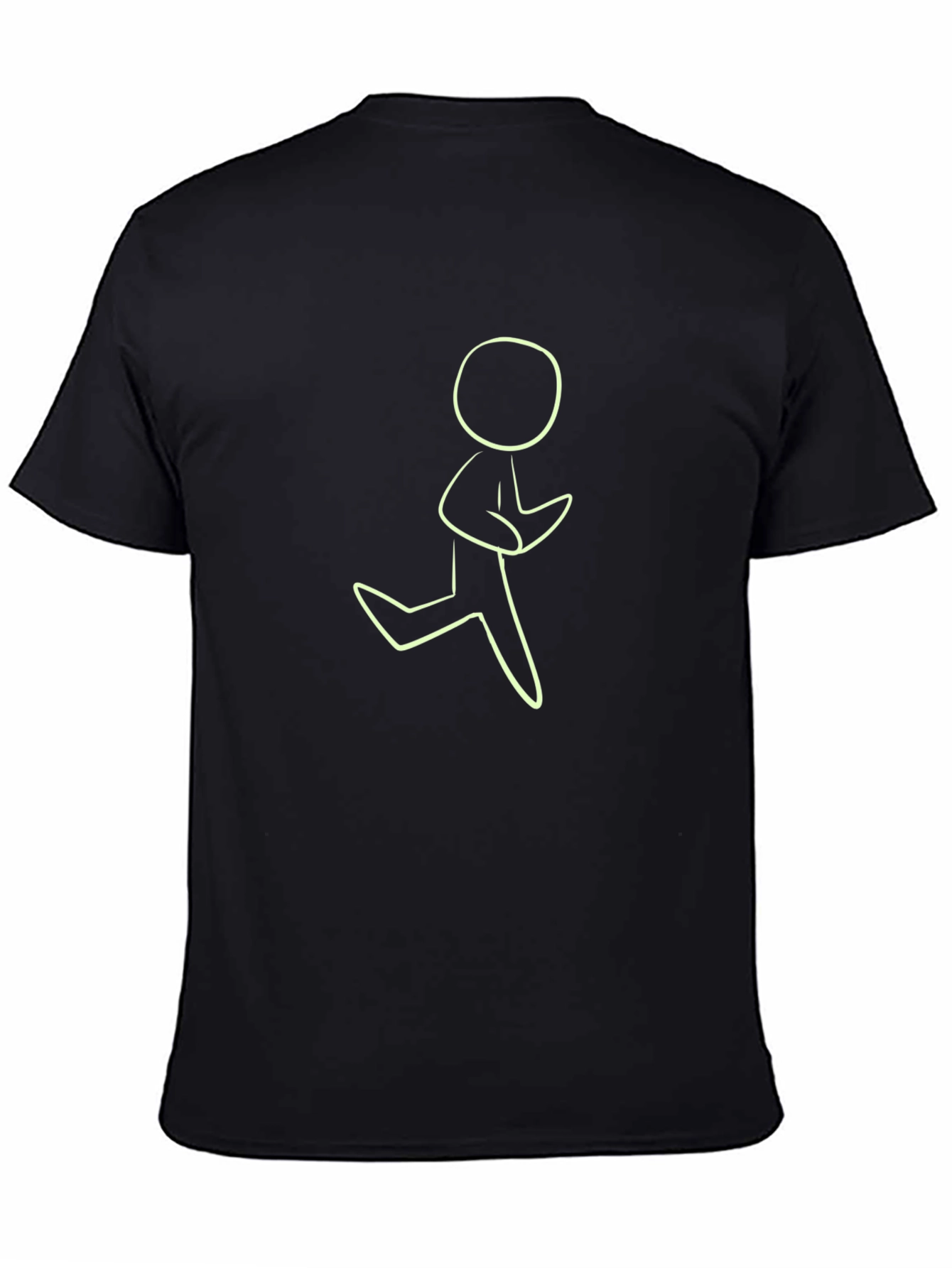 Running Man Graphic Tee - Black Casual T-Shirt
