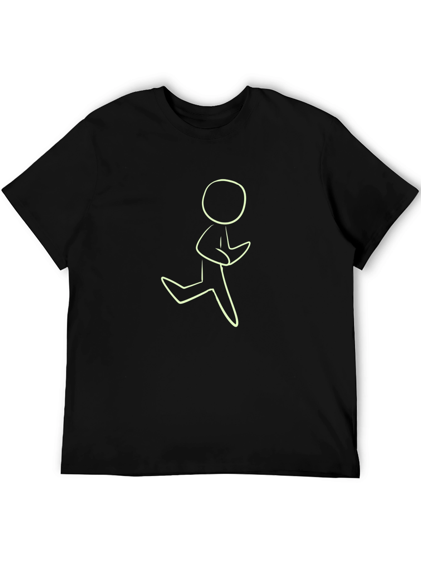 Running Man Graphic Tee - Black Casual T-Shirt