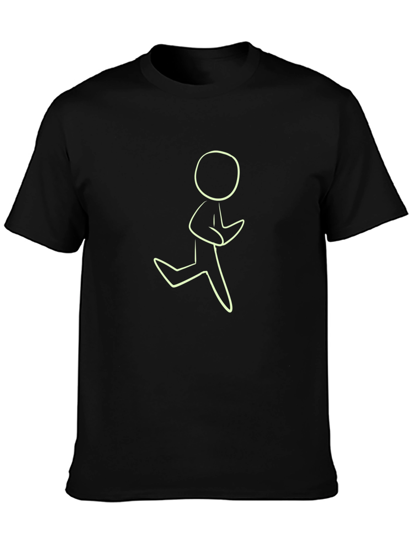 Running Man Graphic Tee - Black Casual T-Shirt